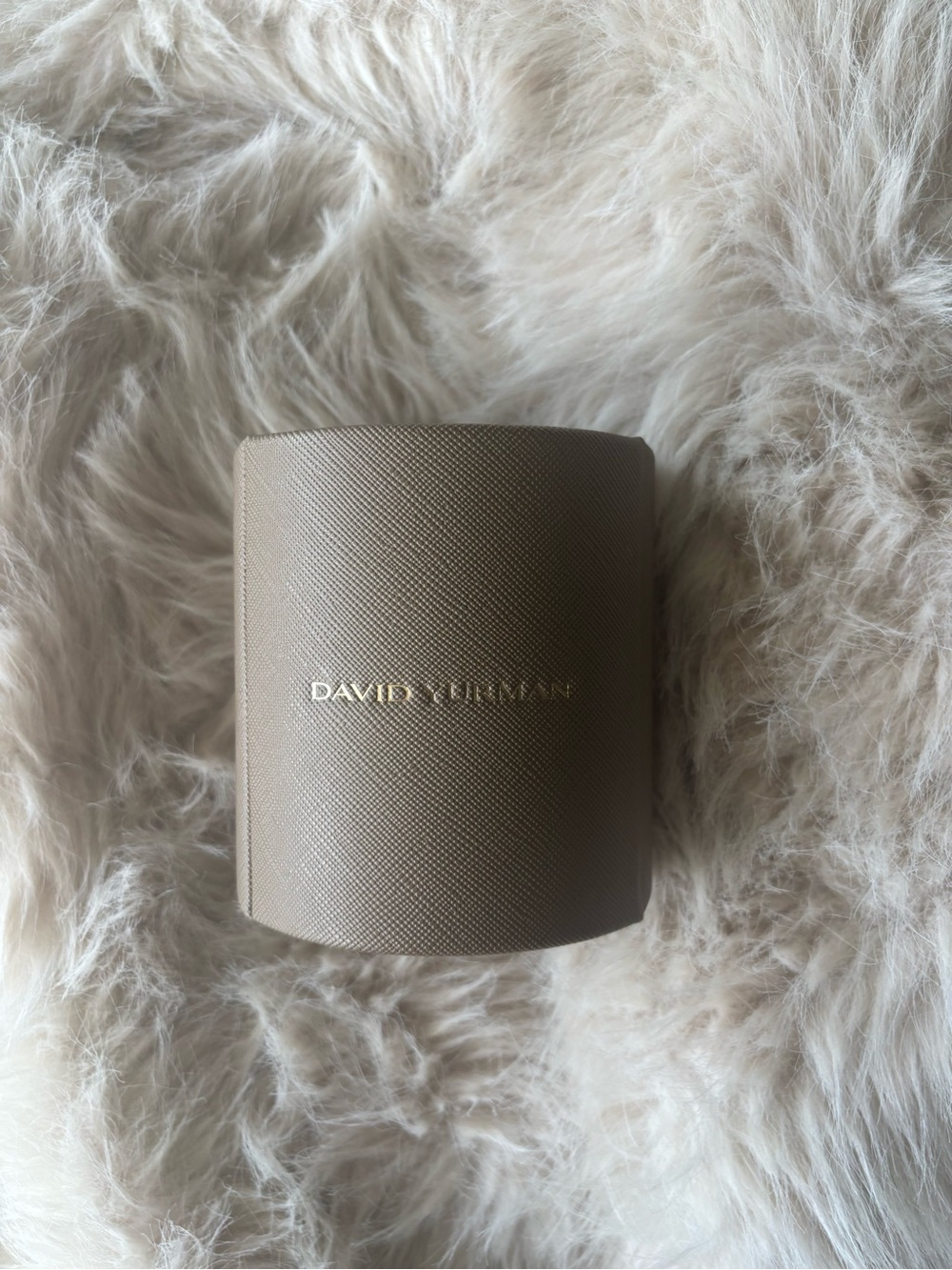 David Yurman Taupe Travel Watch Case with Gold Logo